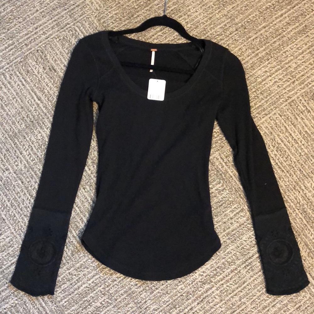 Black long sleeve Free People knit
